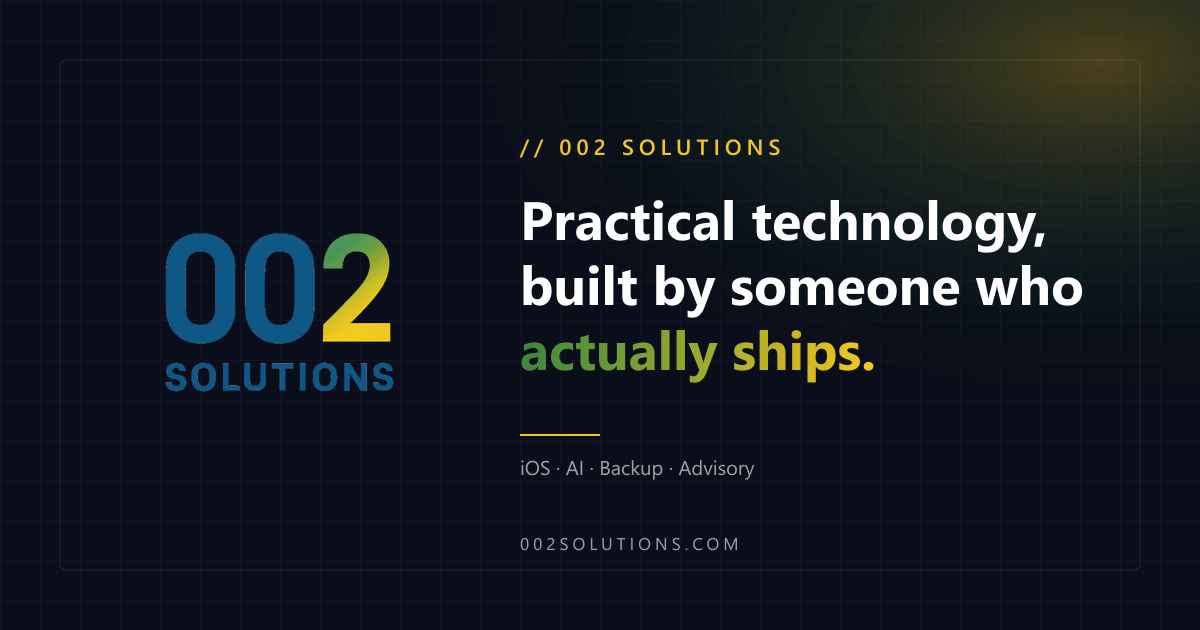 IT Consulting, iOS & AI Automation for Small Business | 002 Solutions
